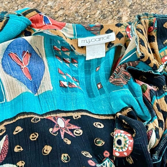 MJ Carroll Women Multicolor Lightweight Long Sleeve Jacket Blazer Coat Sz M NWT - Picture 4 of 12